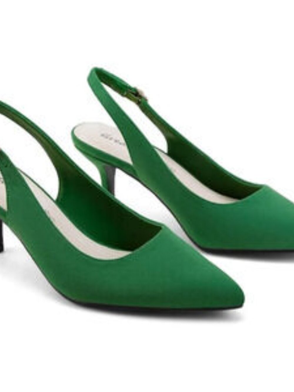 Women’s Green Low Heel Pump Closed Pointed Toe Kitten Wedding Party Dress Shoes - Picture 4 of 6